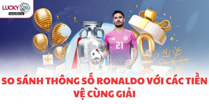 So sánh thông số ronaldo với các tiền vệ cùng giải